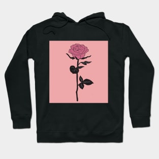 Pink Rose Flower Hoodie